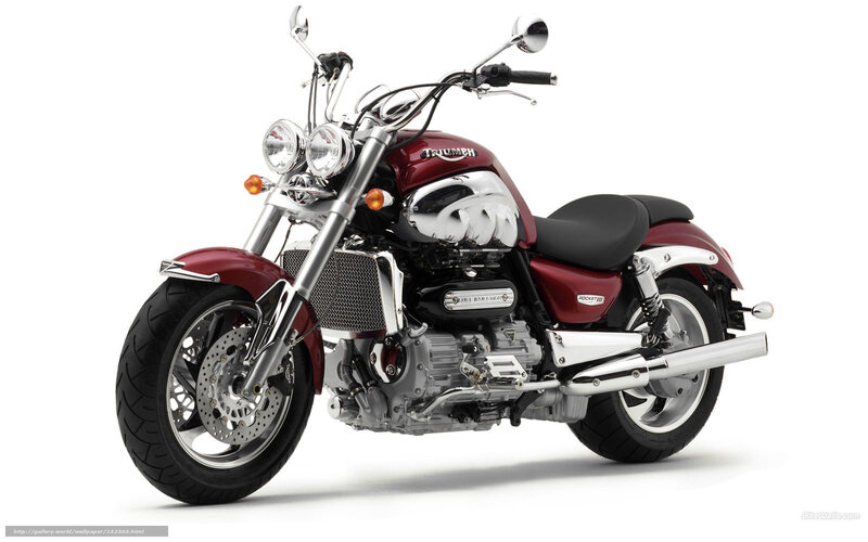Maroon Triumph Motorcycle — Neutral, Photograph, Chrome