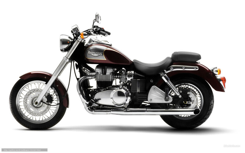 Maroon Triumph Motorcycle — Neutral, Photograph
