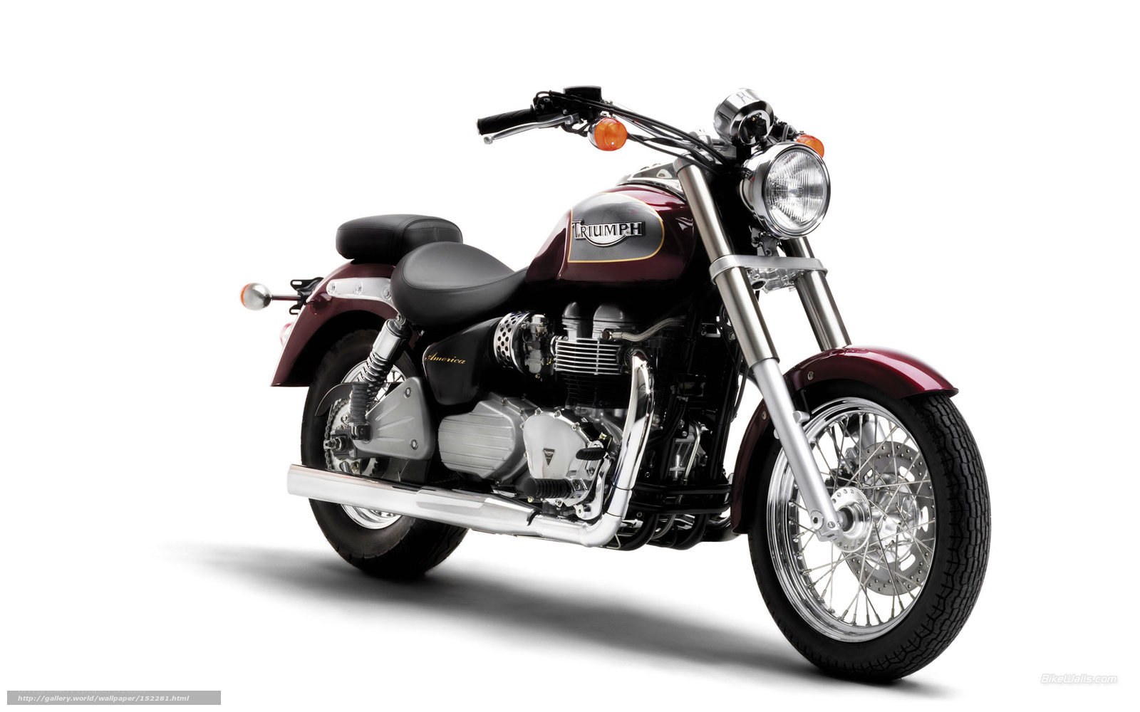 Maroon Triumph motorcycle
