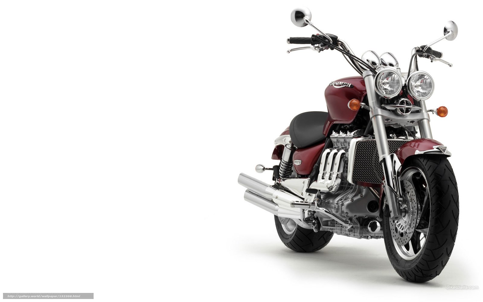 Maroon Triumph Rocket 3 motorcycle