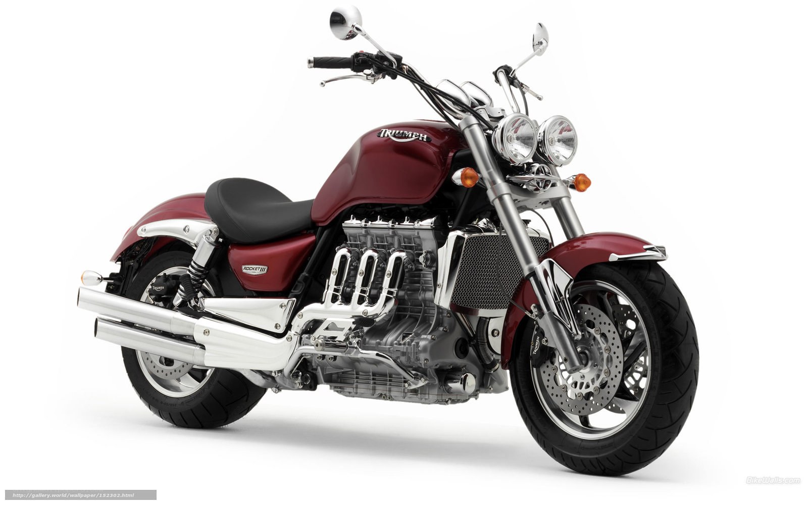 Maroon Triumph Rocket III motorcycle