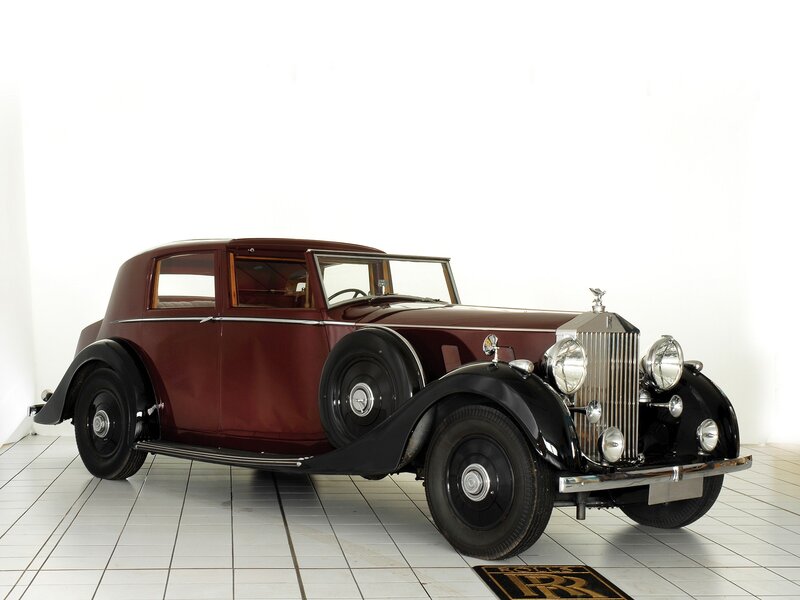 Maroon Vintage Car — Neutral, Photograph, White Floor