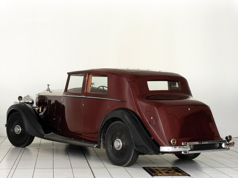 Maroon Vintage Car — Neutral, Photograph, White Wall
