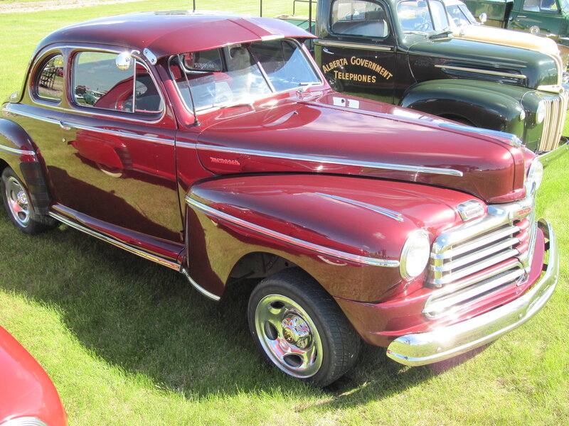 Maroon Vintage Car — Red, Calm, Afternoon