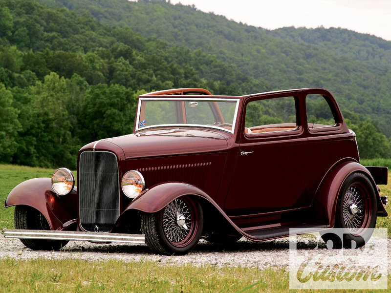 Maroon Vintage Car — Serene, Afternoon