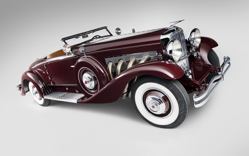 Maroon Vintage Convertible — Classic