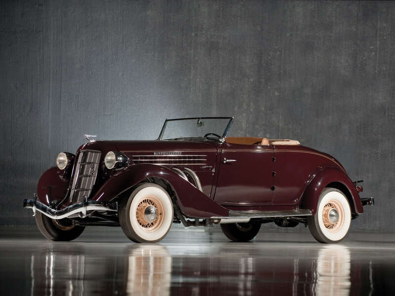 Maroon Vintage Convertible — Dramatic
