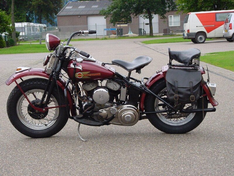 Maroon Vintage Motorcycle
