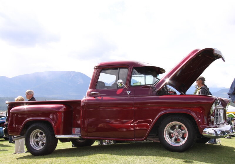 Maroon Vintage Pickup Truck — Red