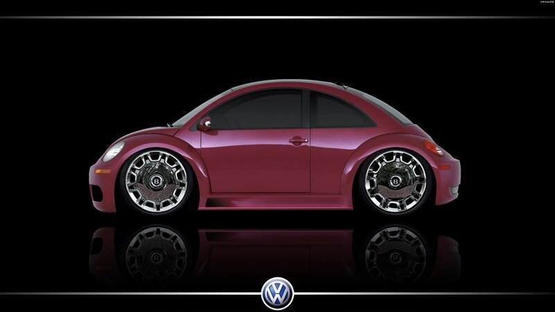 Maroon Volkswagen Beetle