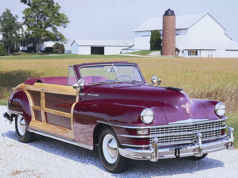 Maroon Woodie Car — Serene, Afternoon