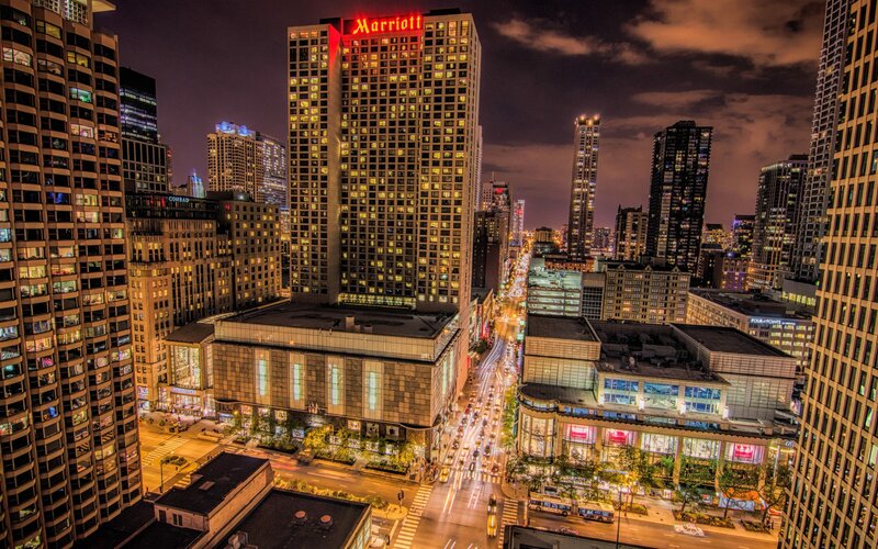 Marriott Hotel at Night