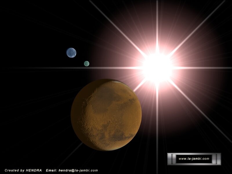 Mars and Its Moons — Black