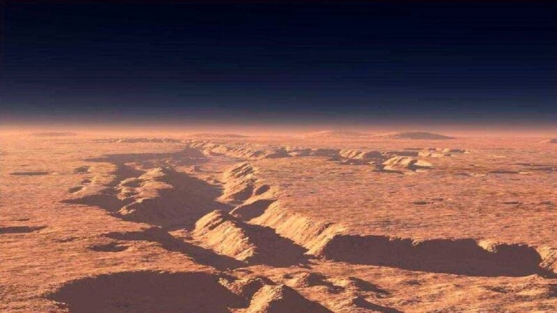 Mars Canyon Landscape — Orange