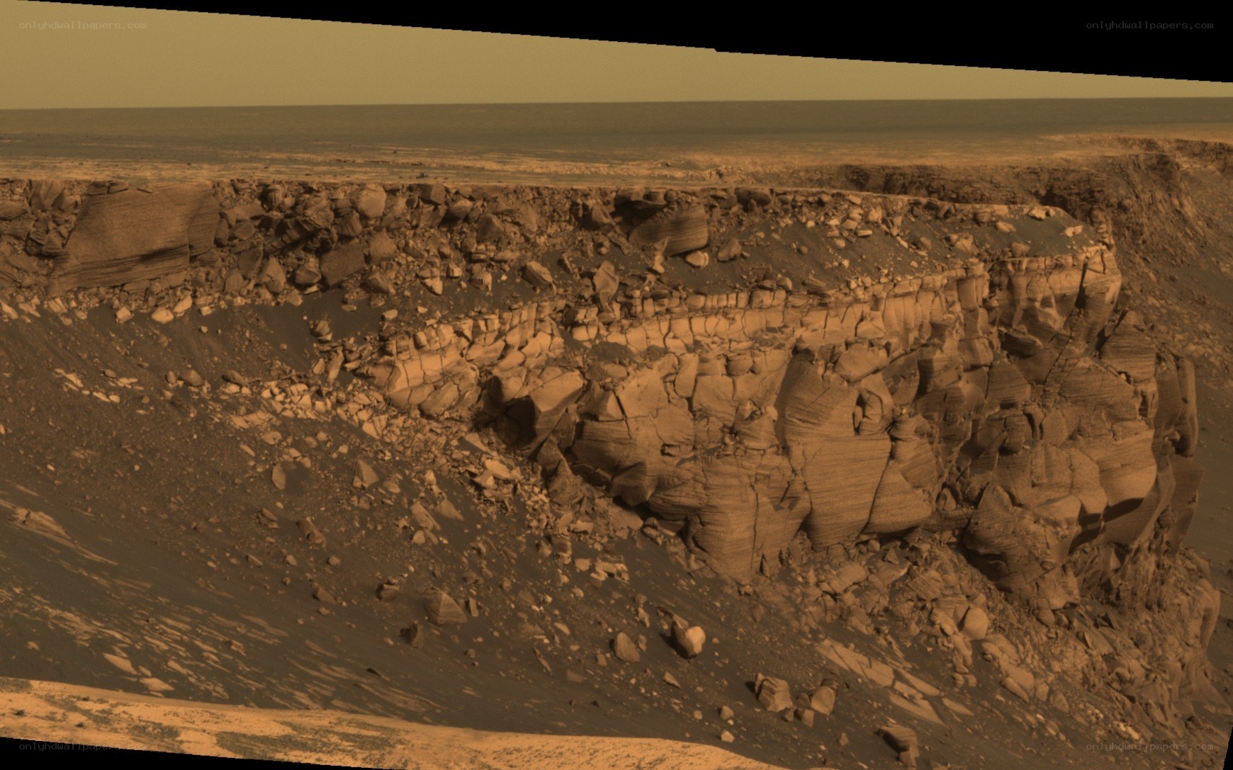 Mars cliff face