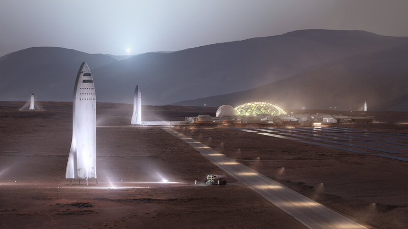 Mars Colony with Rockets