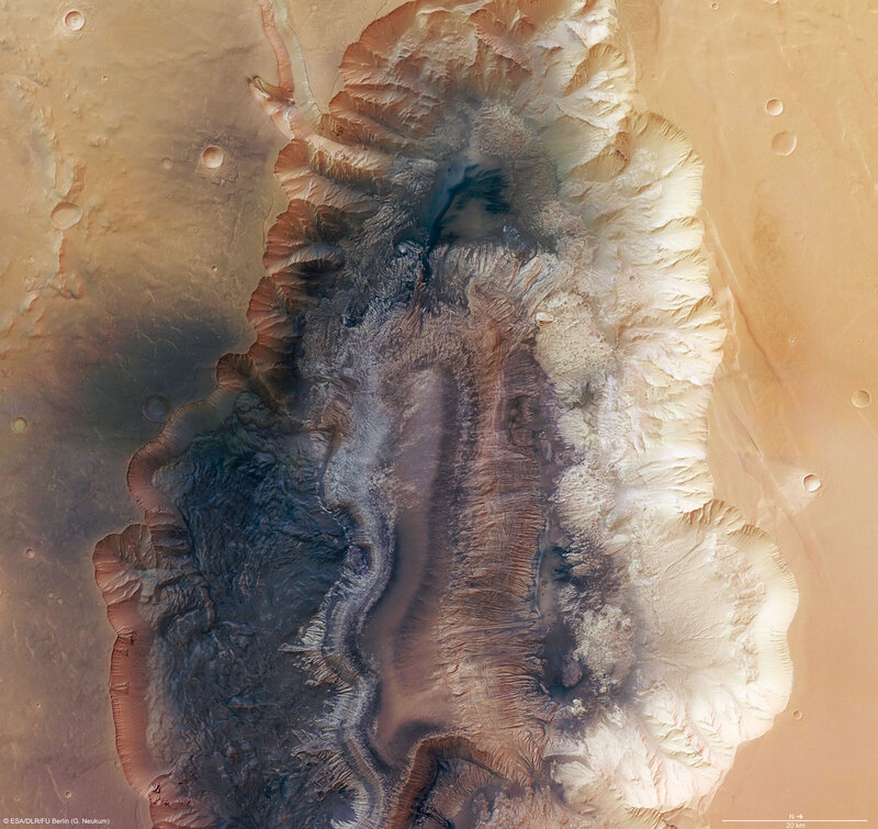 Mars crater from orbit