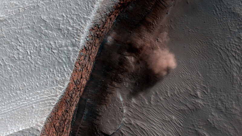 Mars crater impact