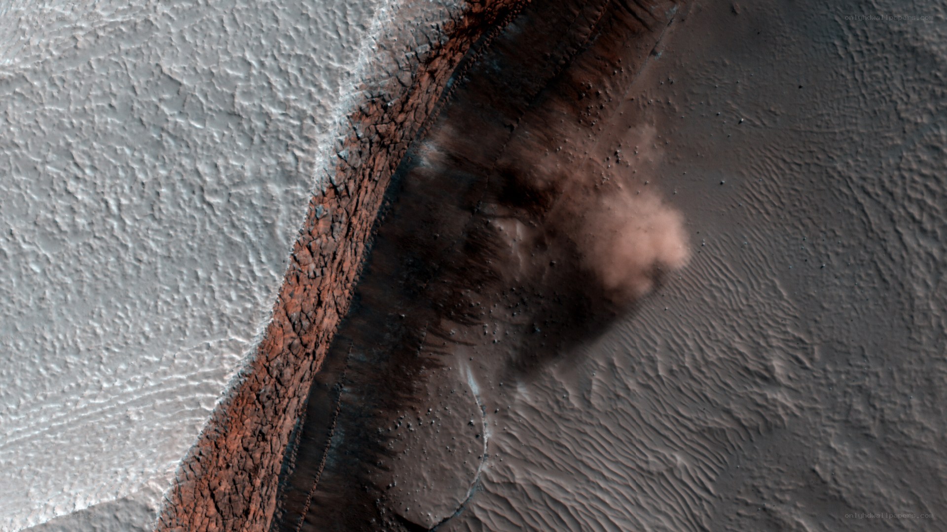 Mars crater impact