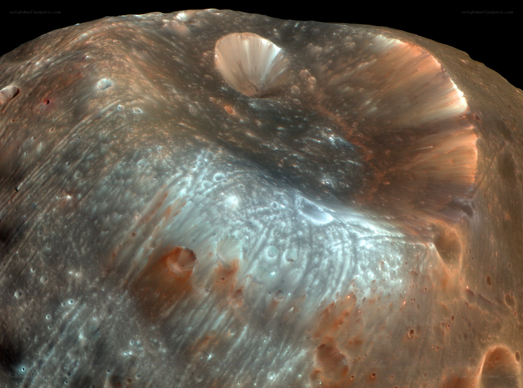 Mars crater surface