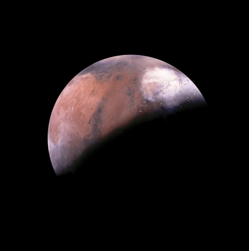 Mars in partial shadow