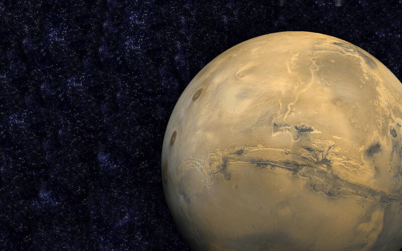 Mars in the starry sky