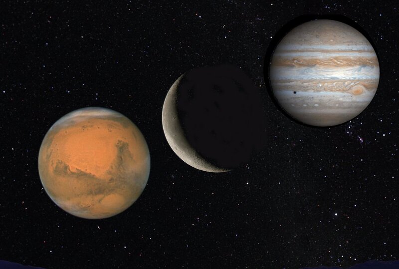 Mars Jupiter Moon