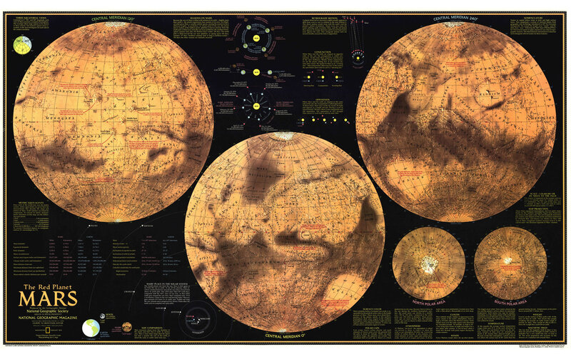 Mars map from National Geographic