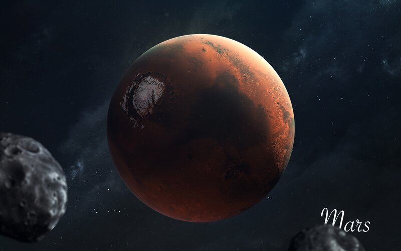 Mars Planet in Space — Red