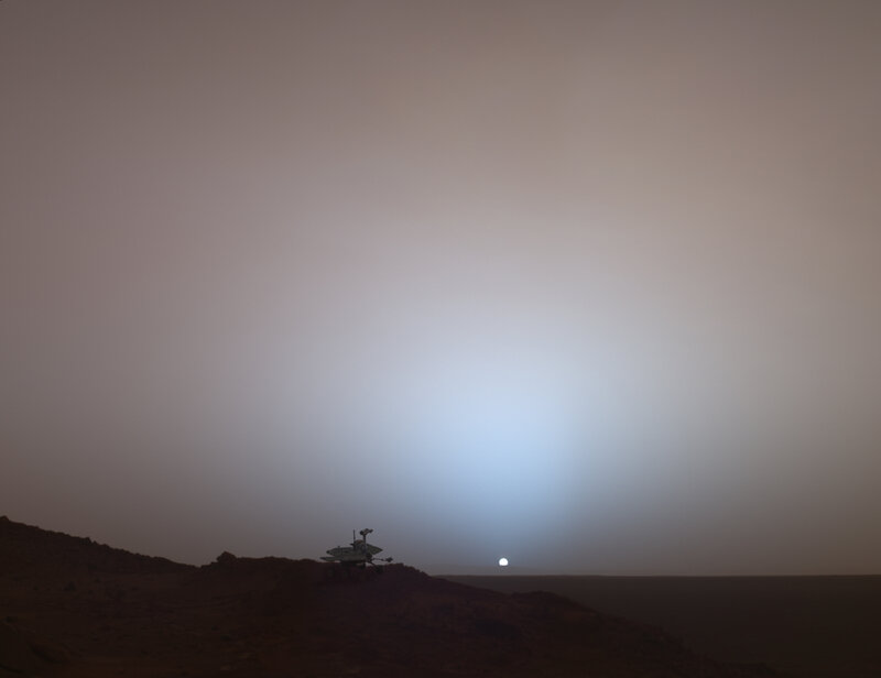 Mars rover at sunrise