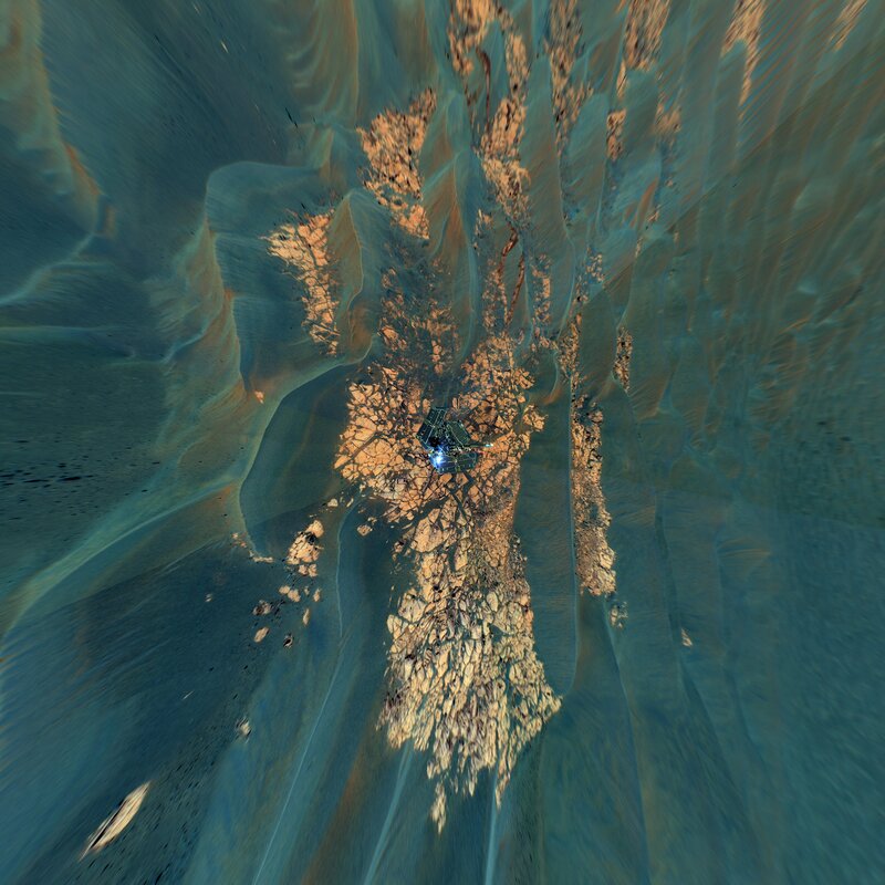 Mars rover in a canyon