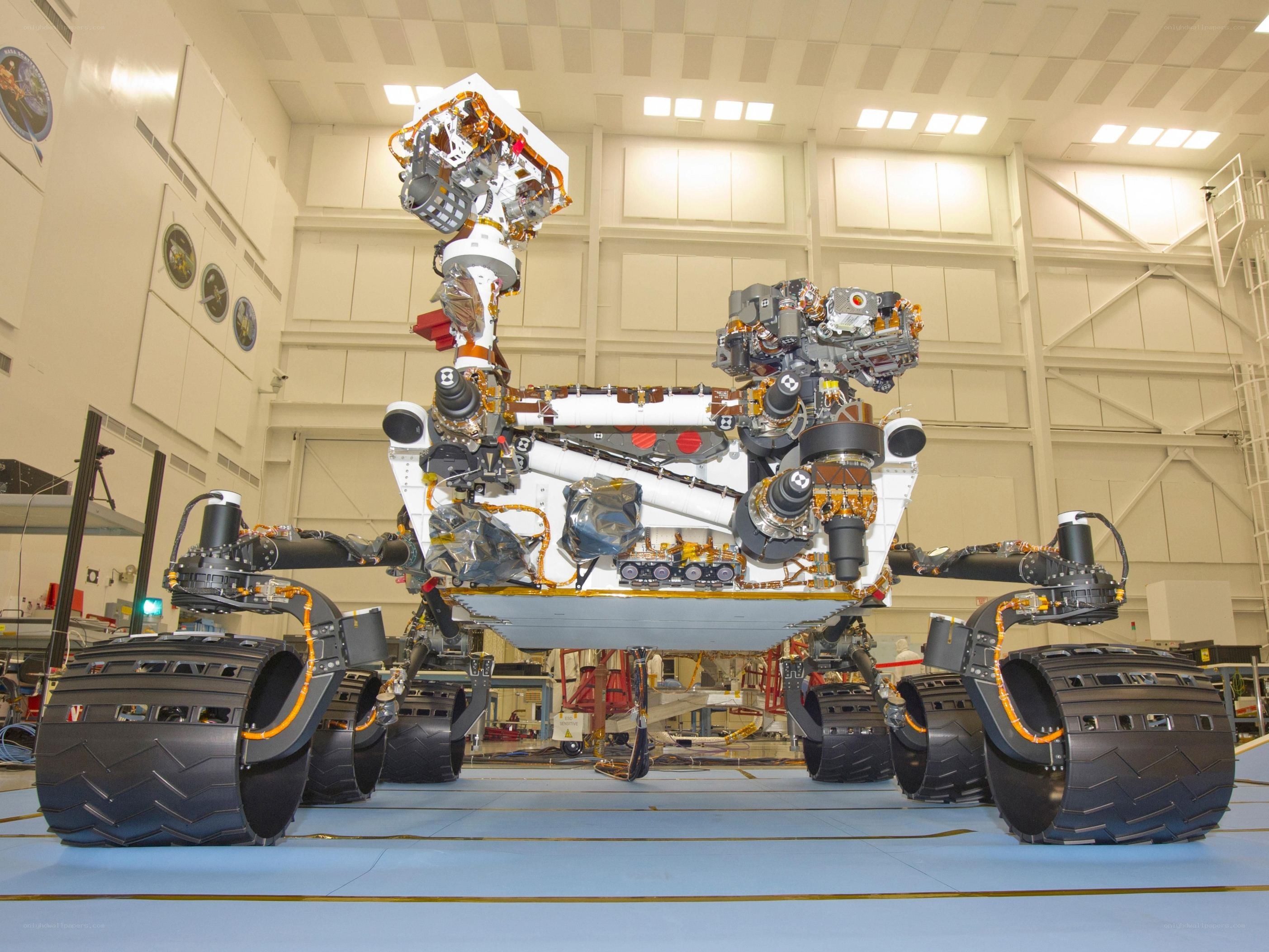 Mars rover in clean room