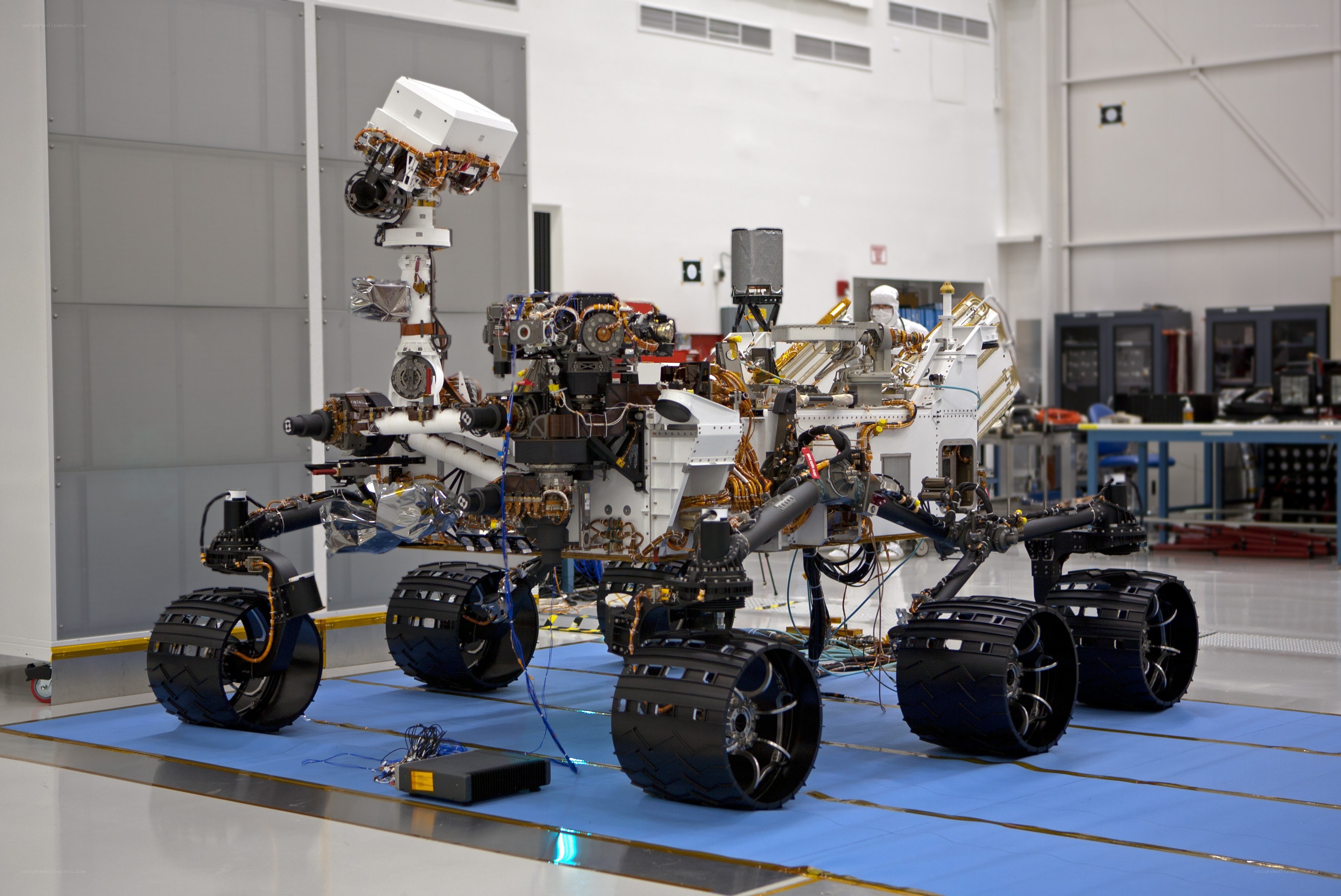 Mars rover in clean room