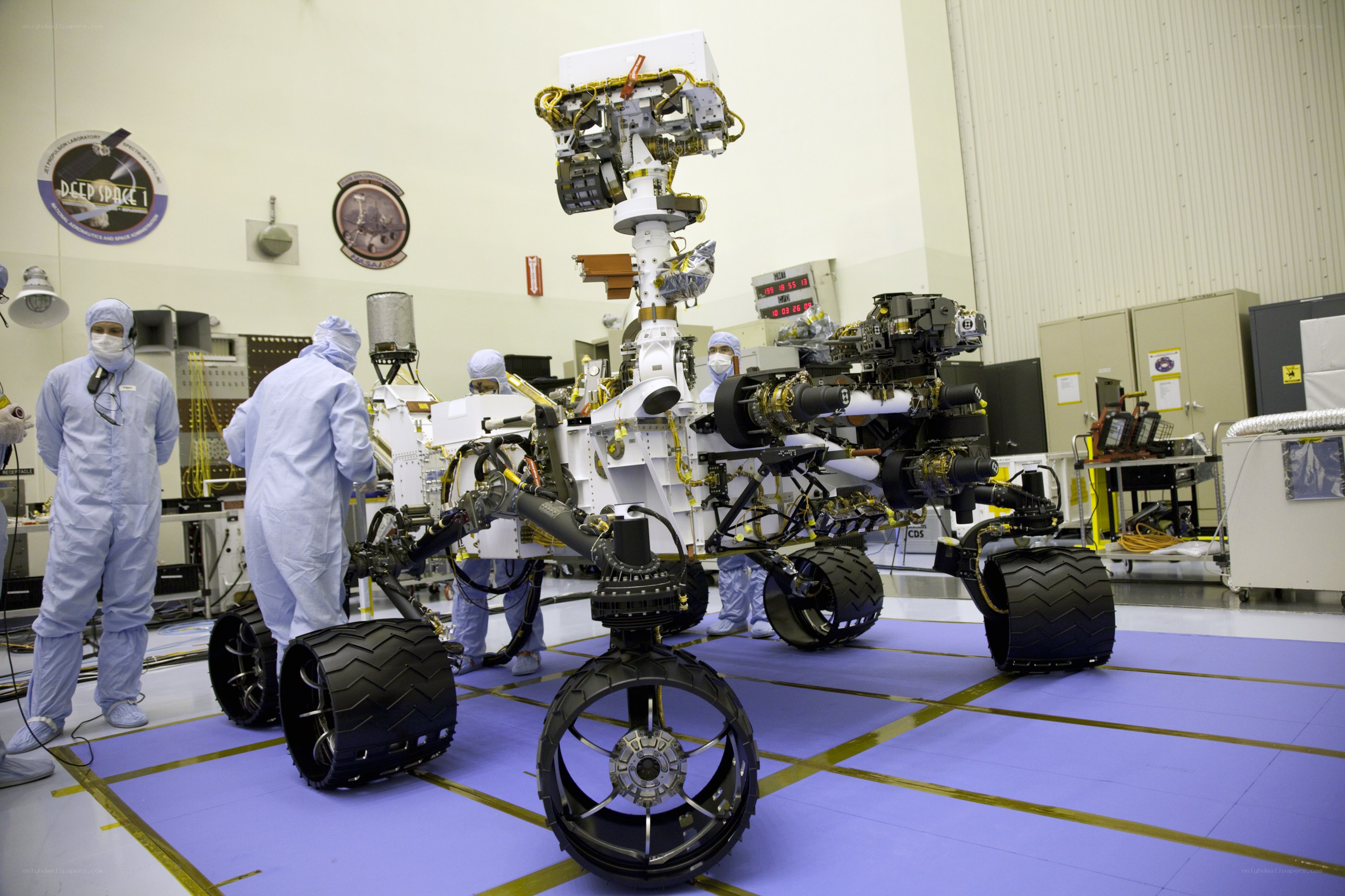 Mars rover in clean room