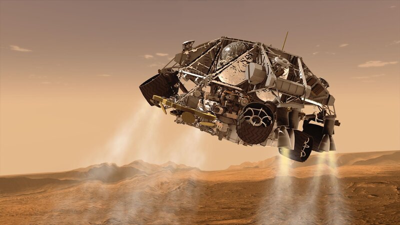 Mars Rover Landing — Brown, Dramatic, 3d Render, Spacecraft