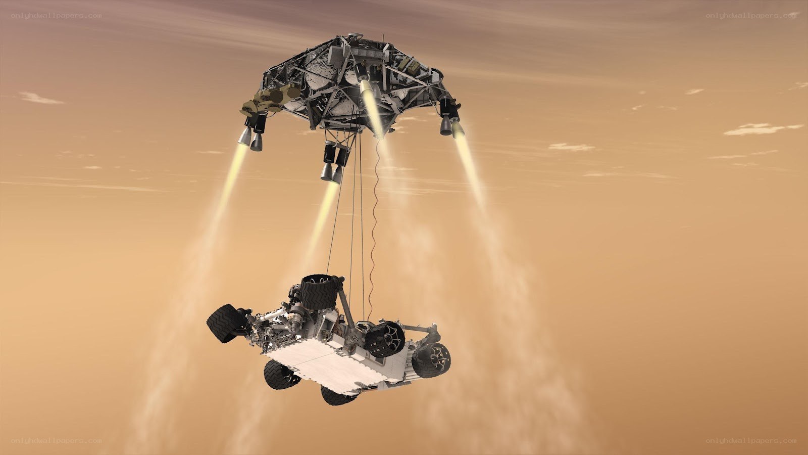 Mars rover landing sequence
