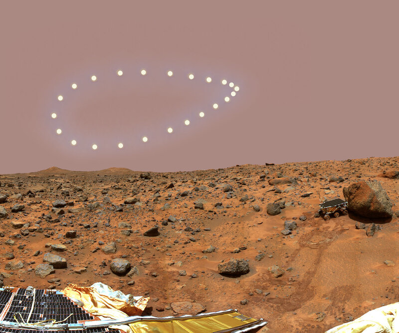 Mars rover on alien landscape