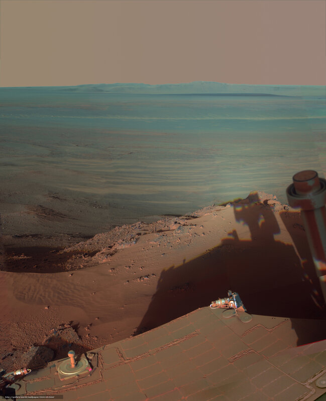 Mars rover on alien landscape