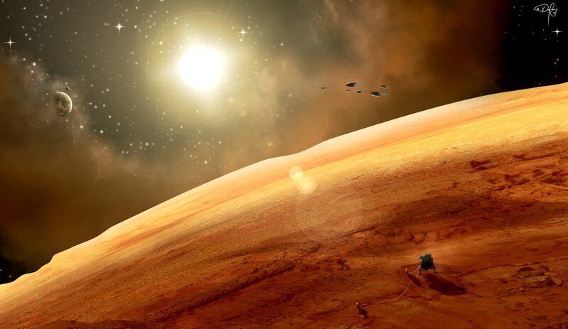 Mars rover on alien planet