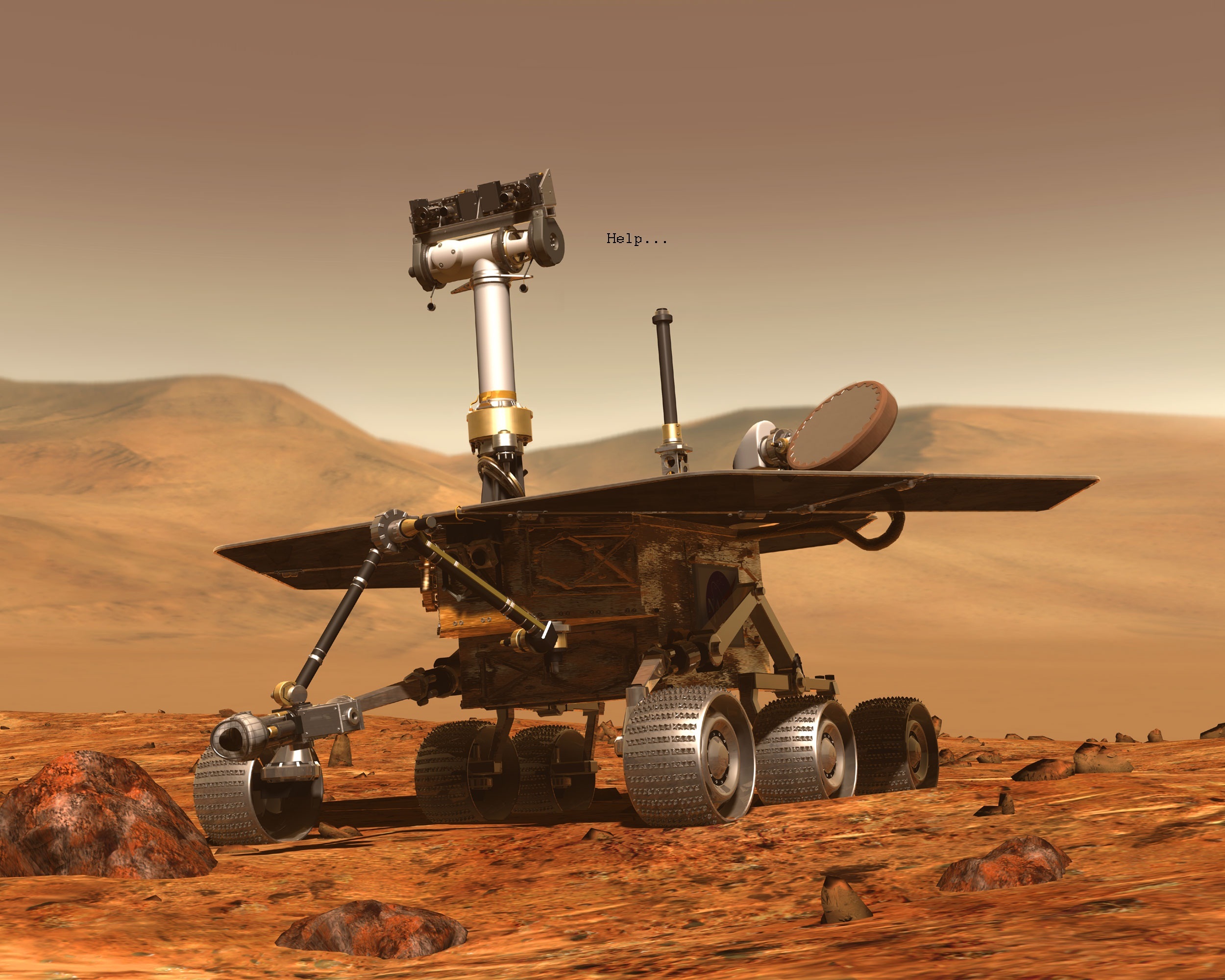 Mars rover on red planet