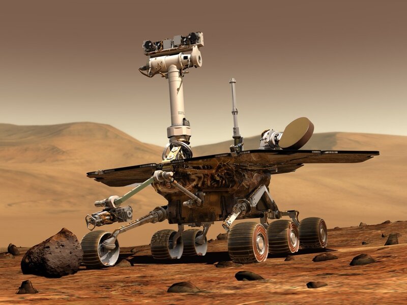 Mars rover on red planet