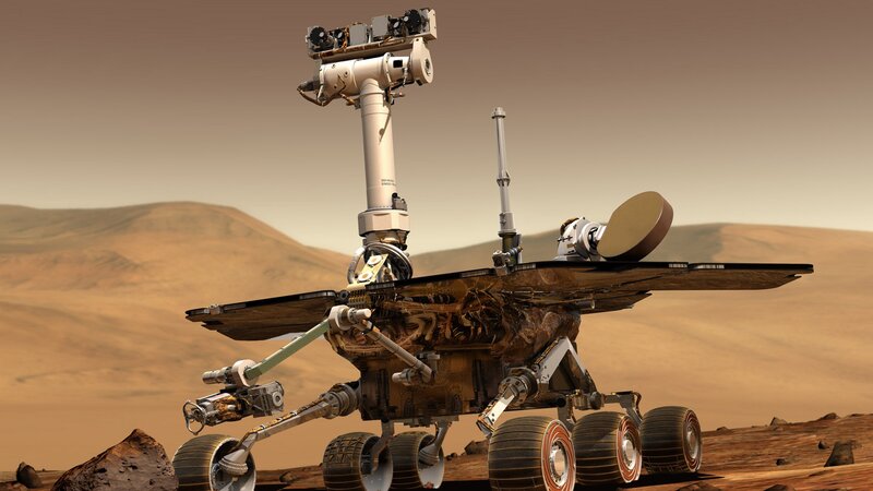 Mars rover on red planet