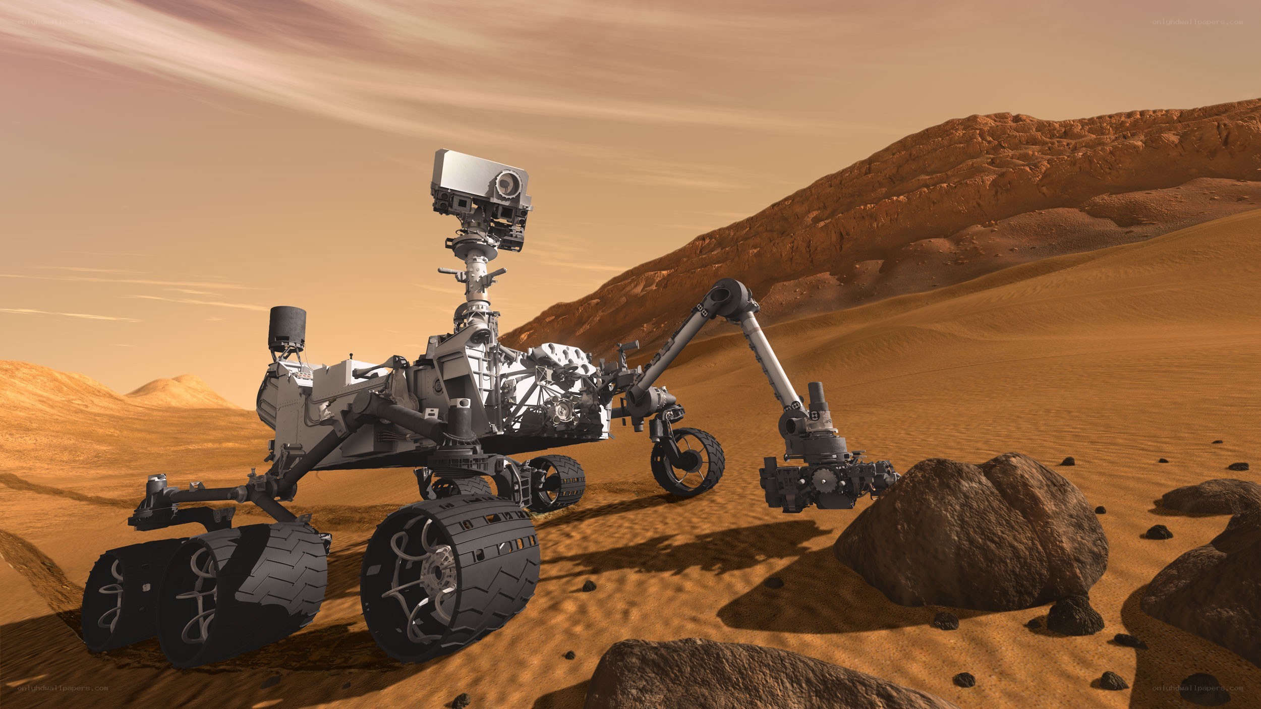 Mars rover on red planet