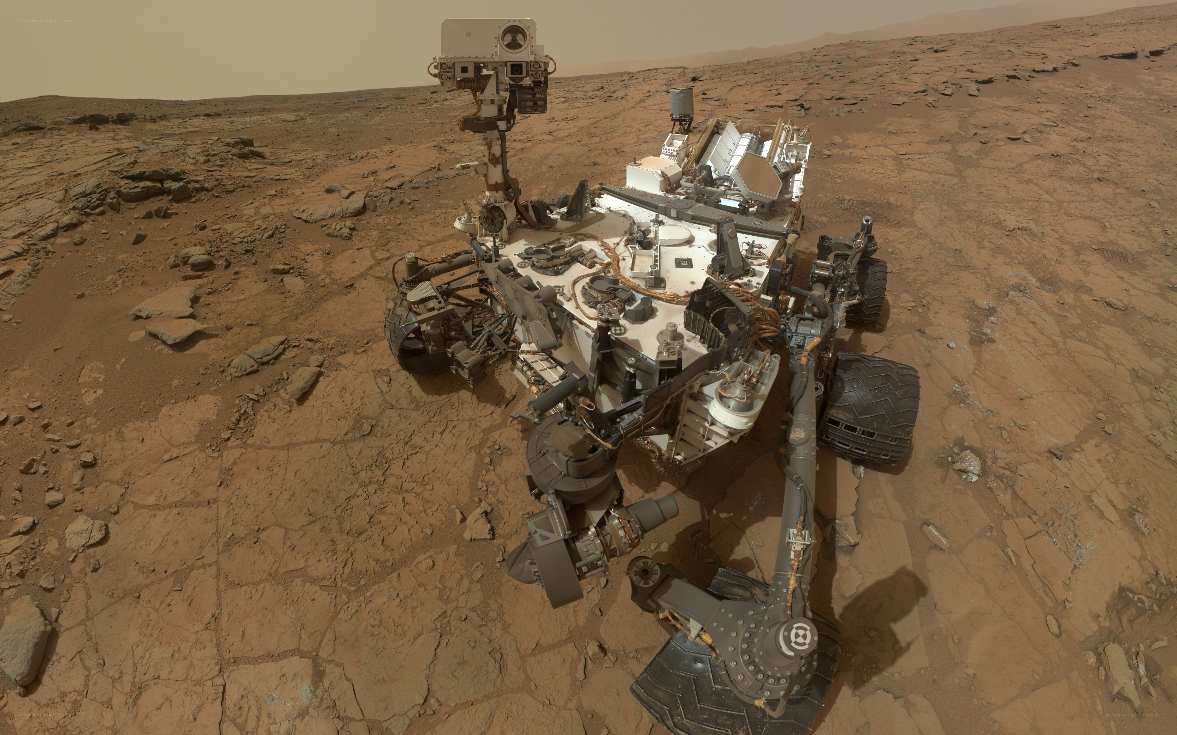 Mars rover on red planet