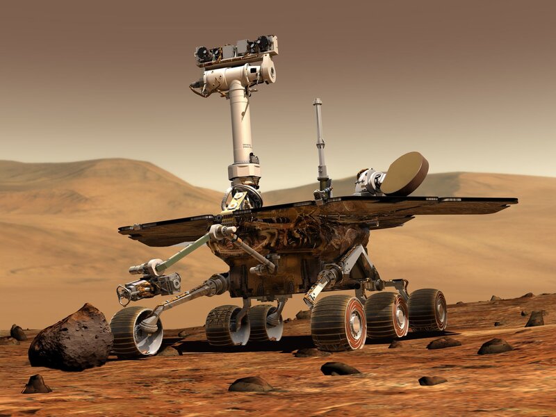Mars rover on red planet