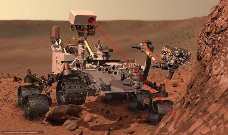 Mars Rover on Red Planet — Desolate, 3d Render