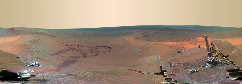 Mars Rover on Red Planet — Desolate, Photograph, Dunes