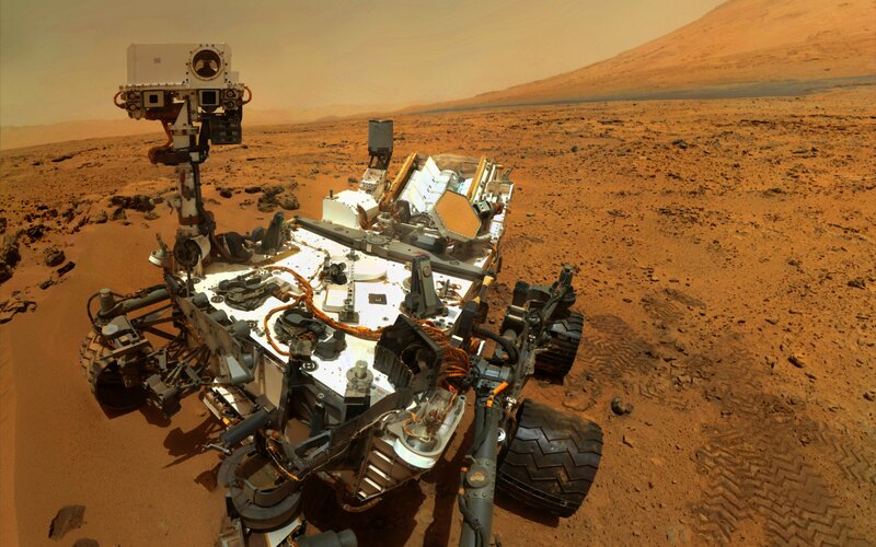 Mars Rover on Red Planet — Desolate, Photograph, Martian Surface