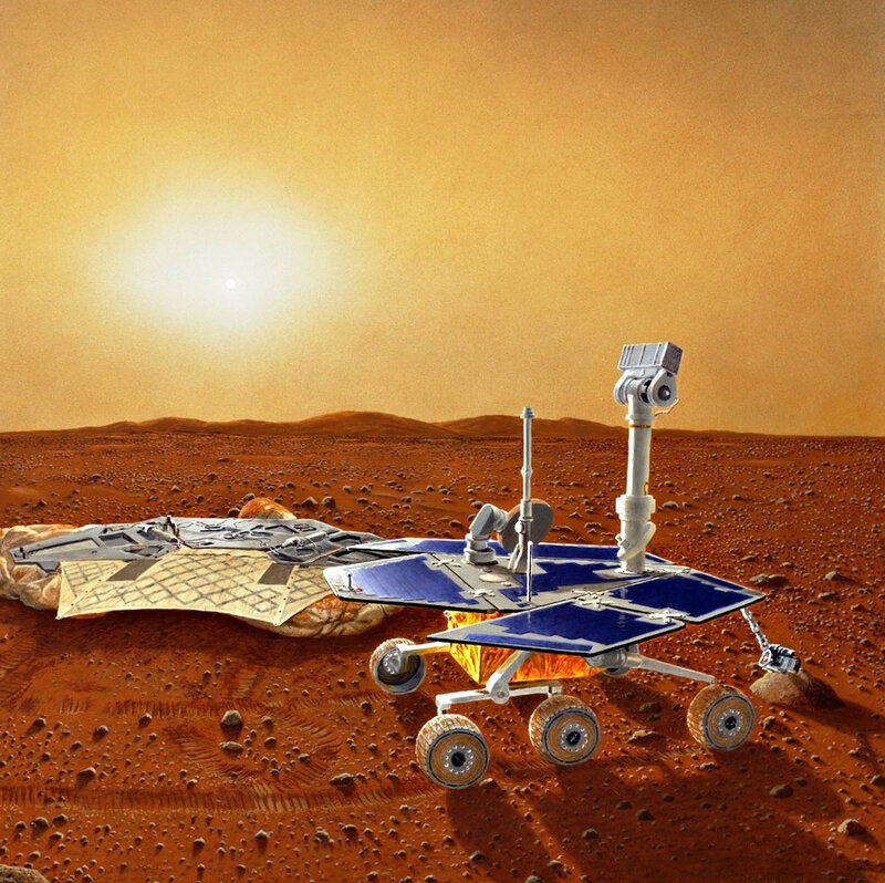 Mars Rover on Red Planet — Desolate