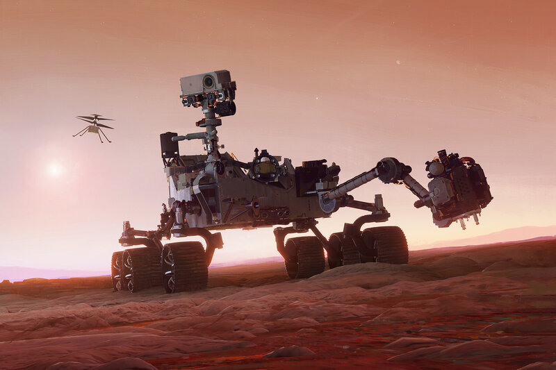 Mars Rover on Red Planet — Dramatic